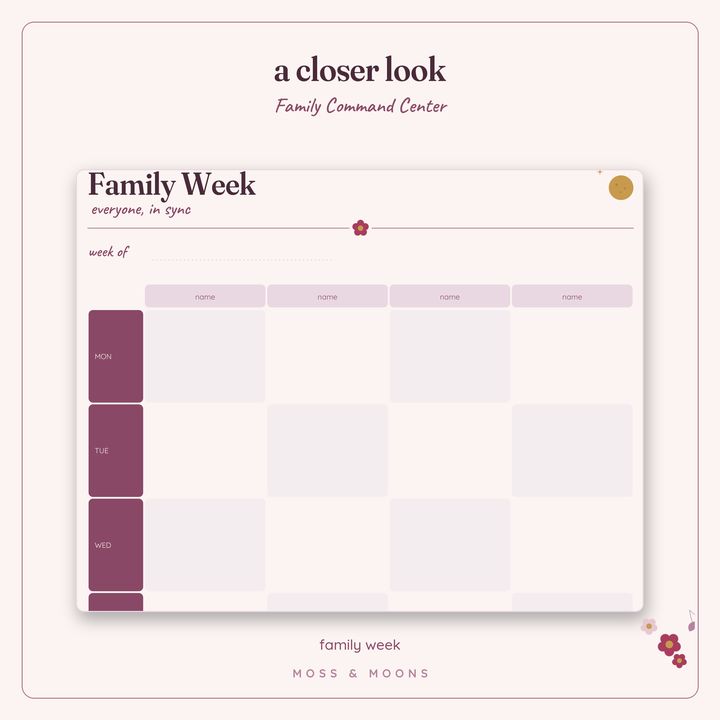 Family Command Center detail