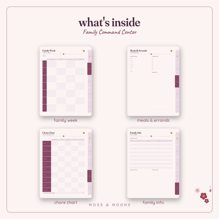 Family Command Center inside pages