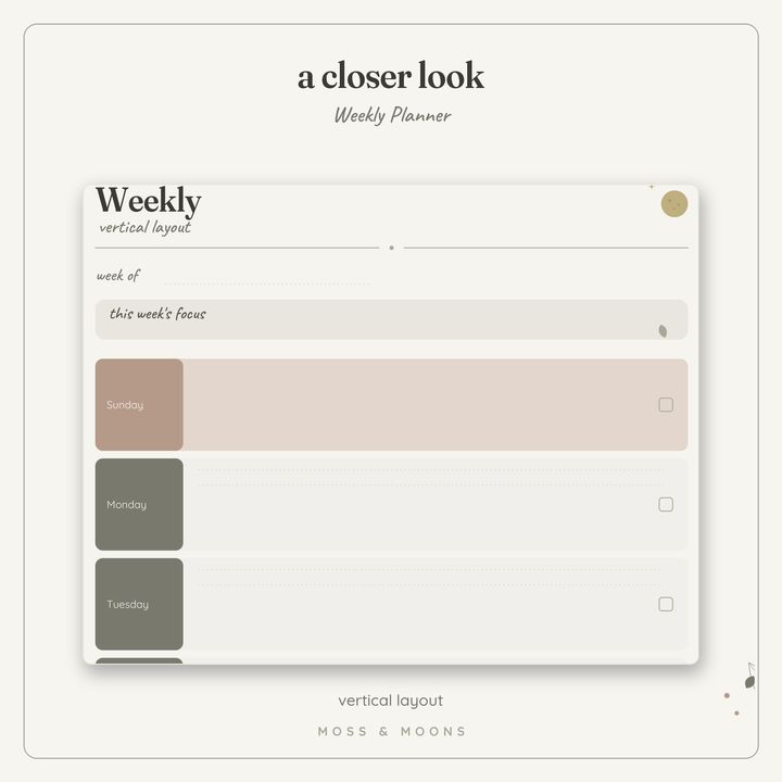 Weekly Planner detail