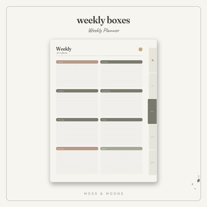 Weekly Planner inside pages