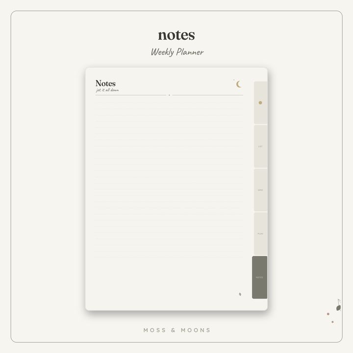 Weekly Planner inside pages