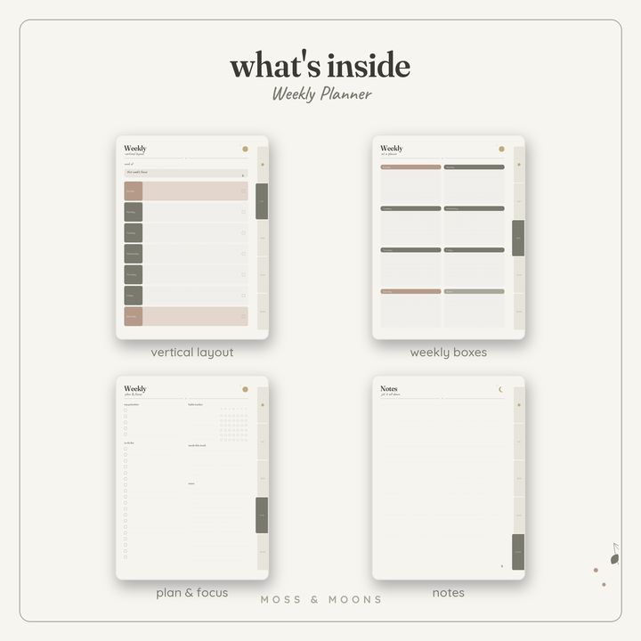 Weekly Planner inside pages