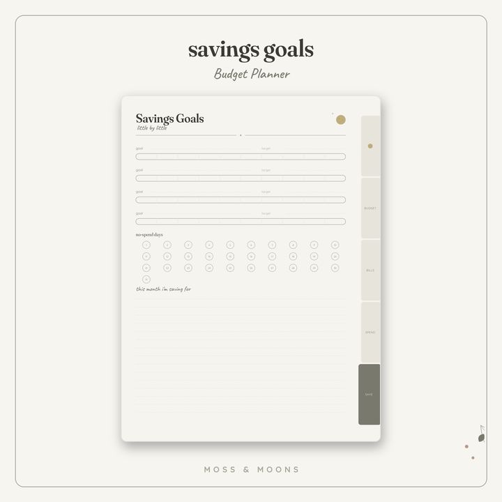 Budget Planner inside pages