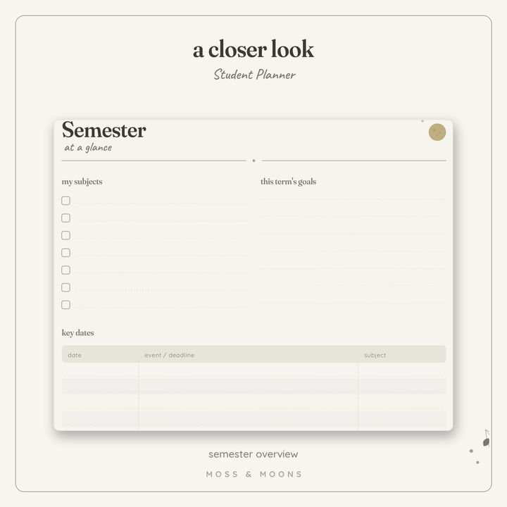 Student Planner detail