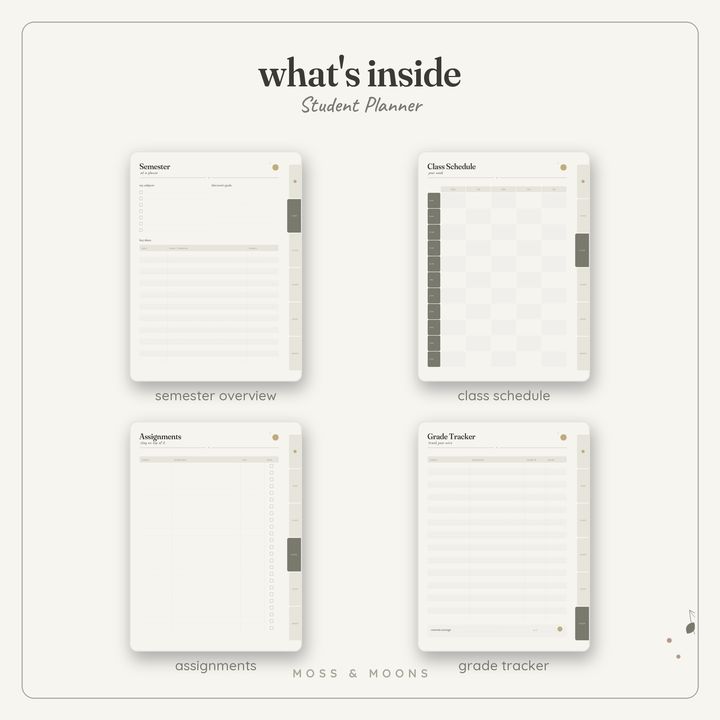 Inside the Student Planner — Stone & Sage digital planner