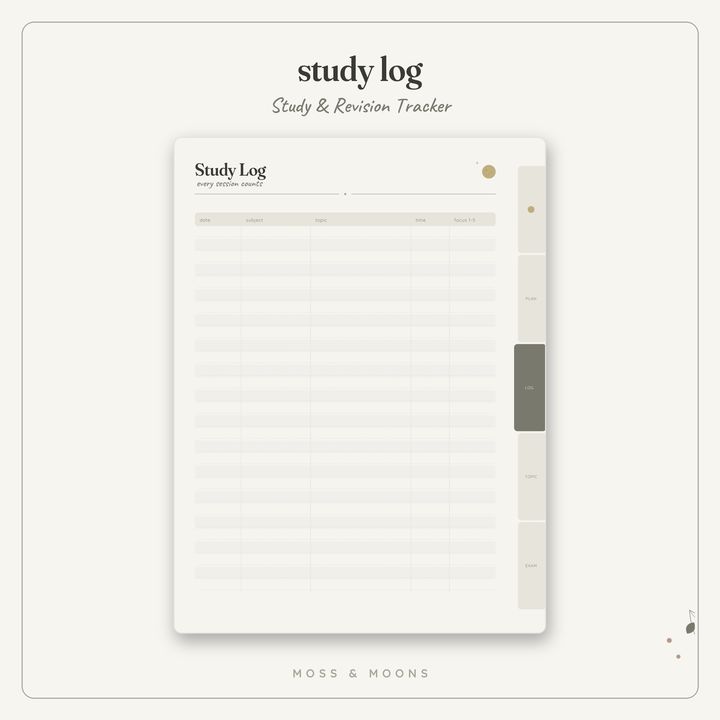 Study & Revision Tracker inside pages