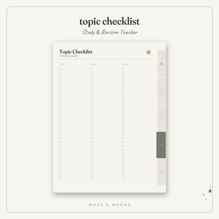 Study & Revision Tracker inside pages