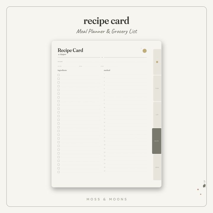 Meal Planner inside pages