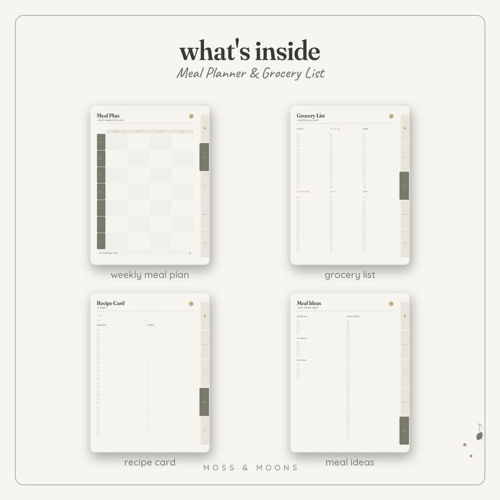 Meal Planner inside pages