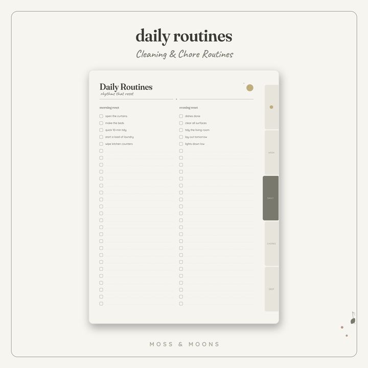 Cleaning & Chores inside pages