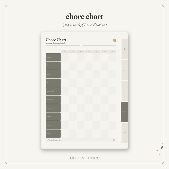 Cleaning & Chores inside pages