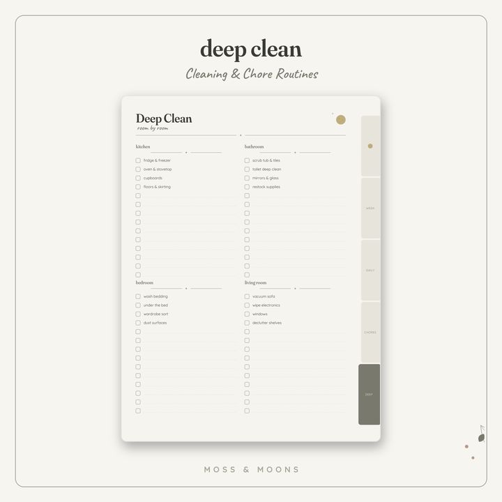Cleaning & Chores inside pages