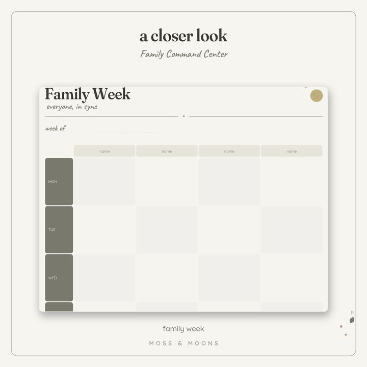Family Command Center detail