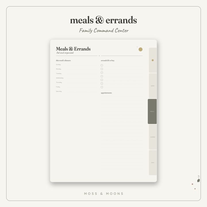 Family Command Center inside pages