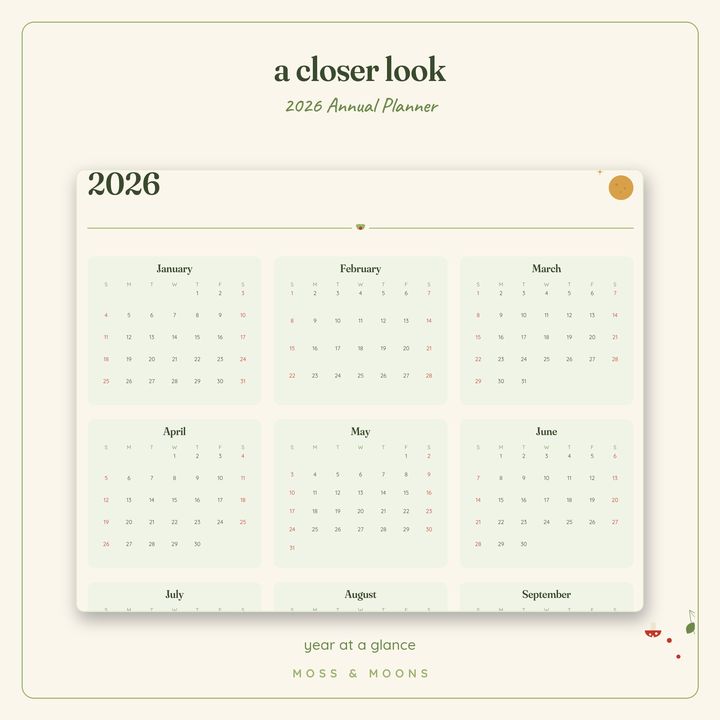 2026 Annual Planner detail