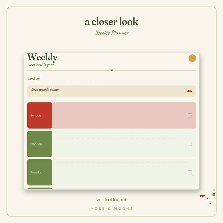 Weekly Planner detail