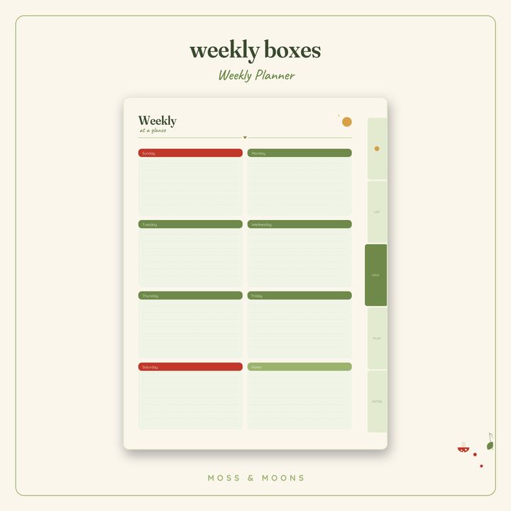 Weekly Planner inside pages
