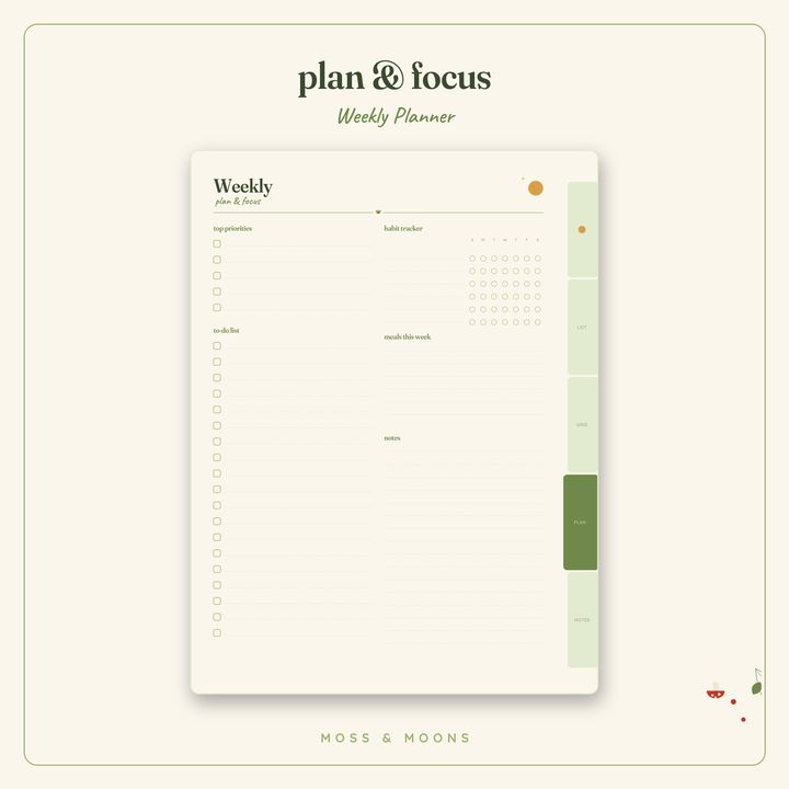 Weekly Planner inside pages