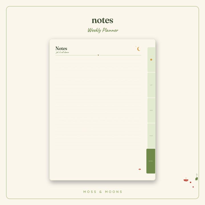 Weekly Planner inside pages