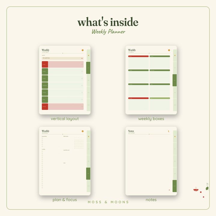 Weekly Planner inside pages