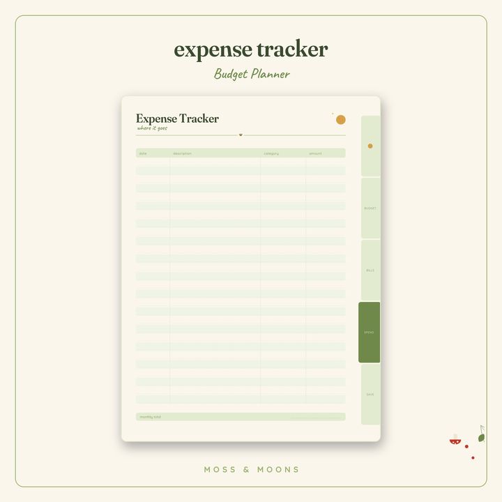 Budget Planner inside pages