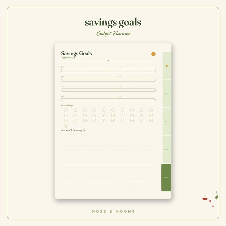 Budget Planner inside pages