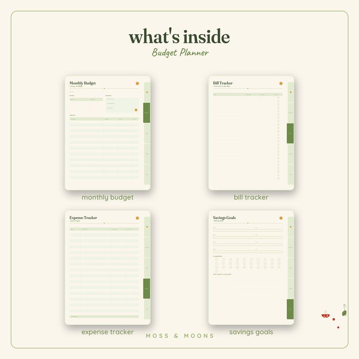 Budget Planner inside pages