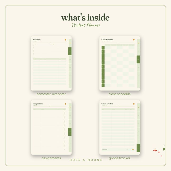 Student Planner inside pages