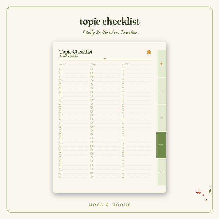 Study & Revision Tracker inside pages