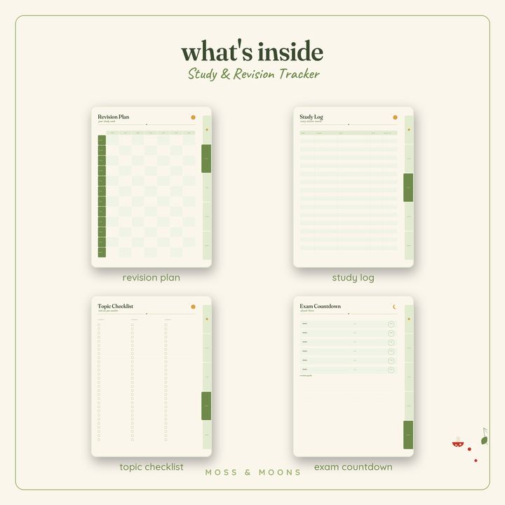 Study & Revision Tracker inside pages