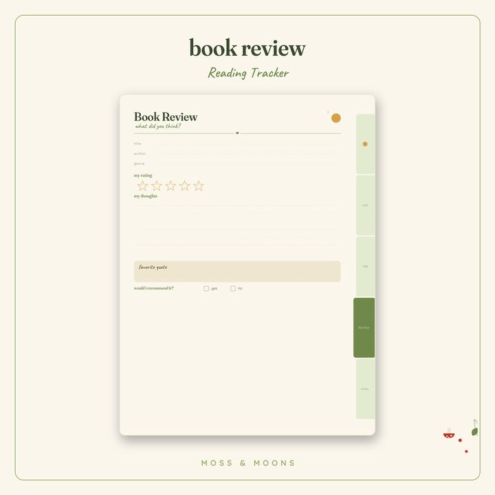 Reading Tracker inside pages