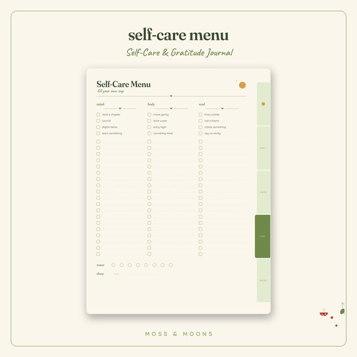 Self-Care Journal inside pages