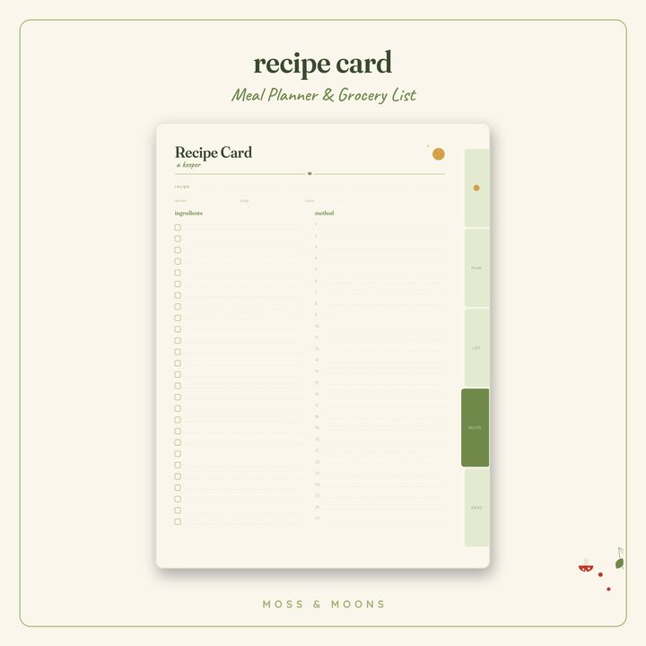 Meal Planner inside pages