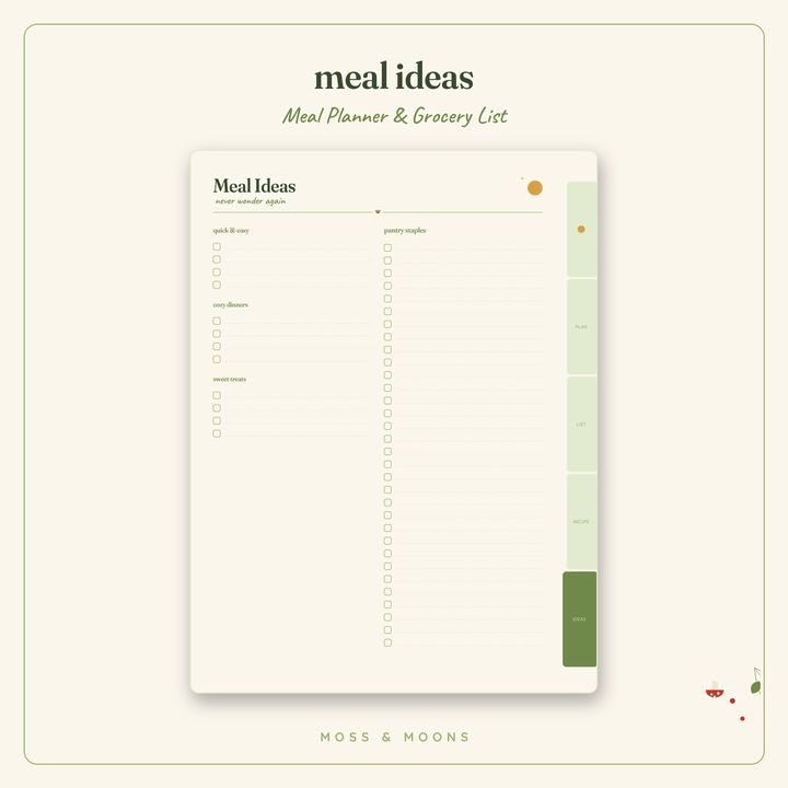 Meal Planner inside pages