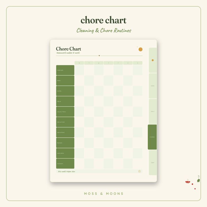 Cleaning & Chores inside pages