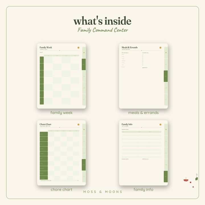 Family Command Center inside pages