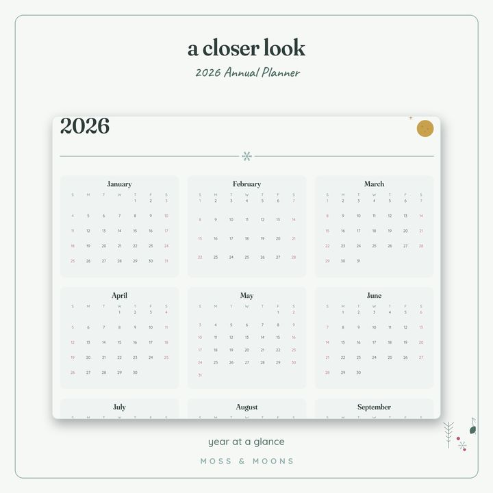 2026 Annual Planner detail