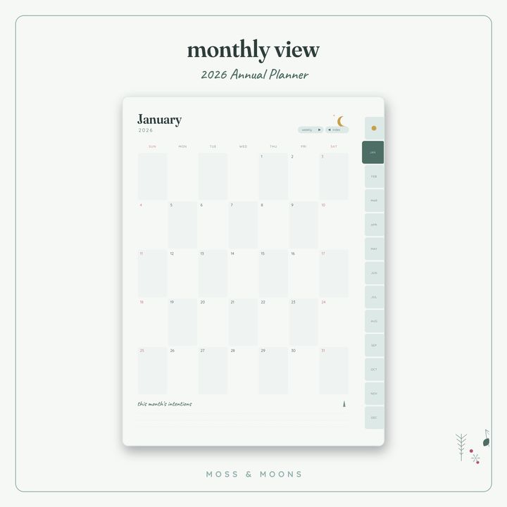 2026 Annual Planner inside pages