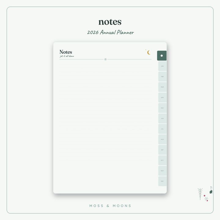 2026 Annual Planner inside pages