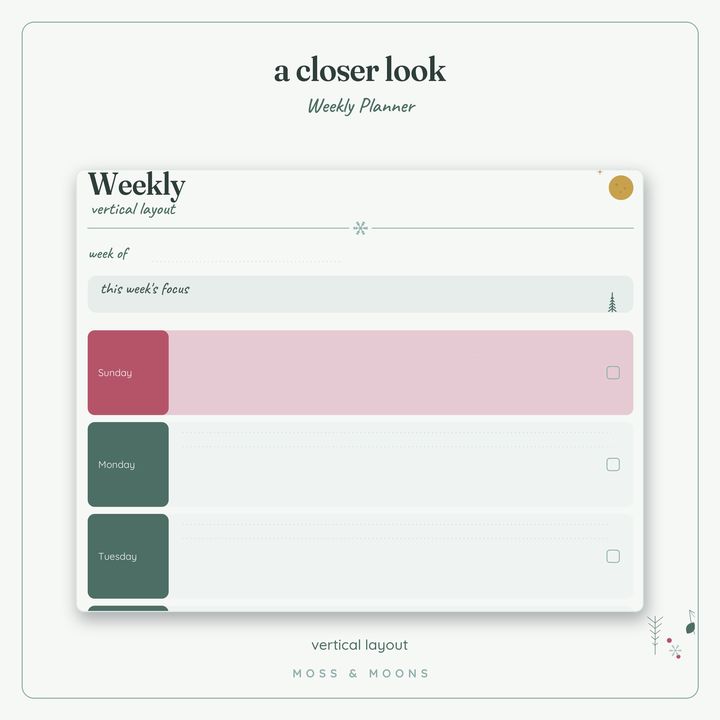 Weekly Planner detail