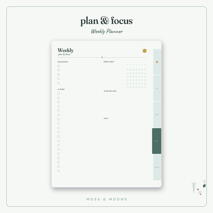 Weekly Planner inside pages