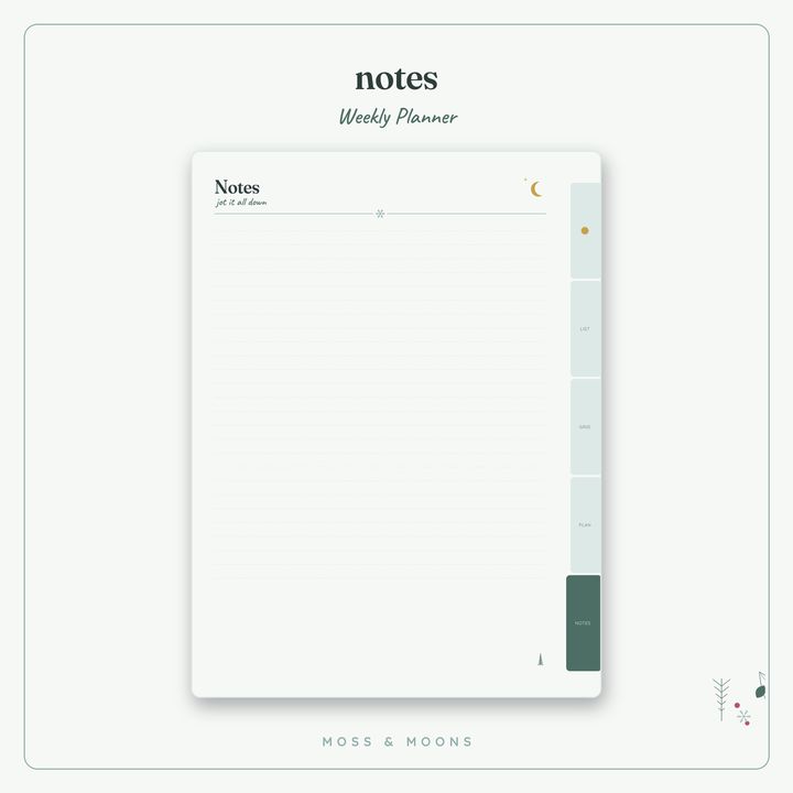 Weekly Planner inside pages