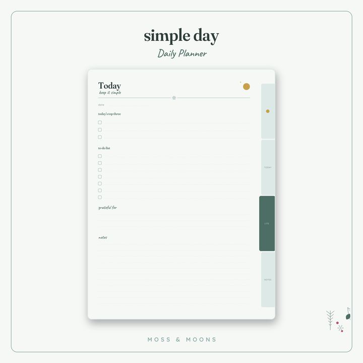 Daily Planner inside pages