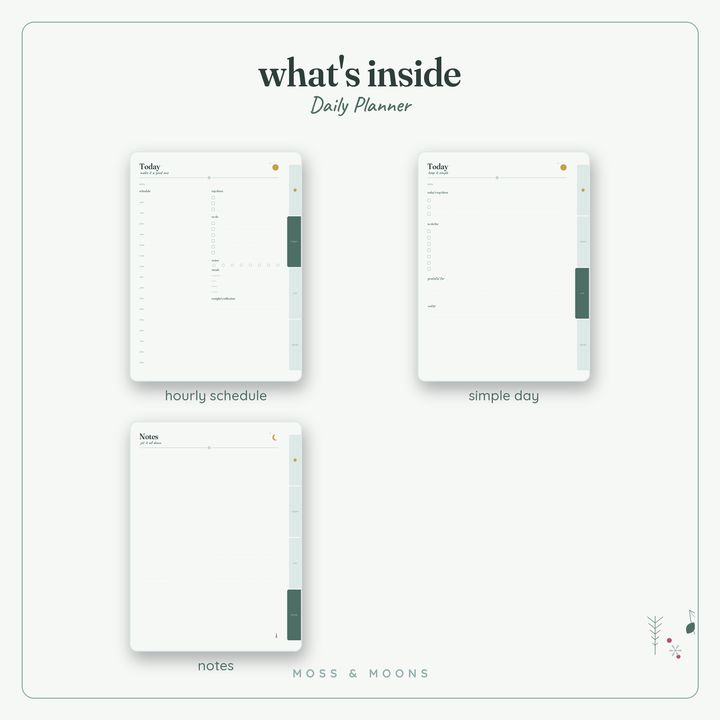Inside the Daily Planner — Winter Frost digital planner