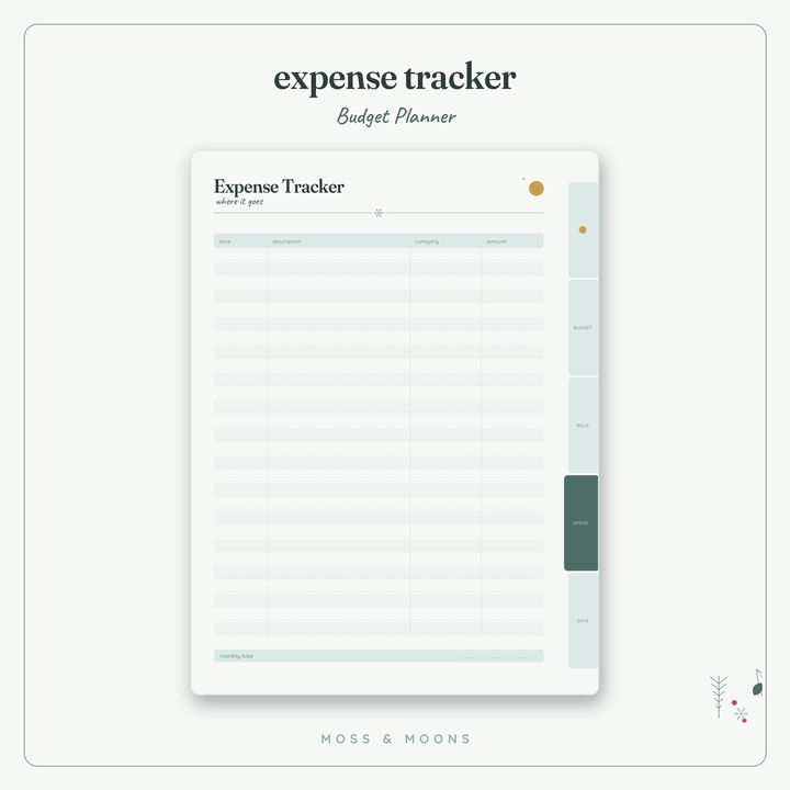 Budget Planner inside pages