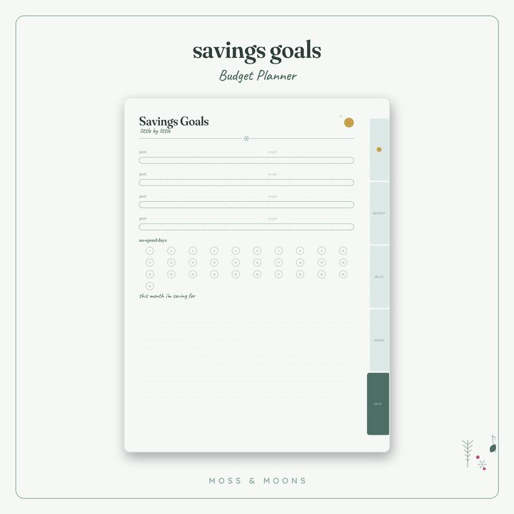 Budget Planner inside pages