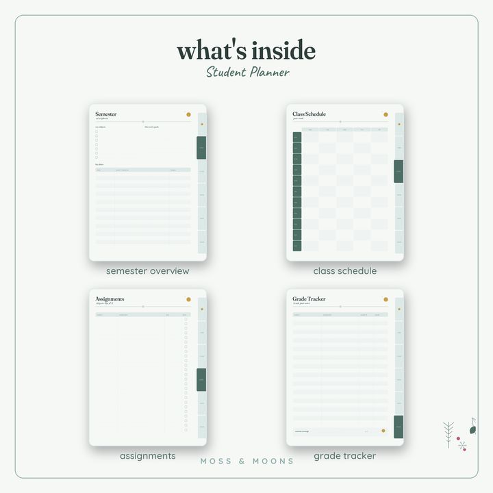 Student Planner inside pages
