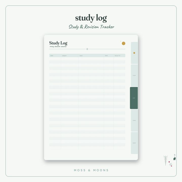 Study & Revision Tracker inside pages