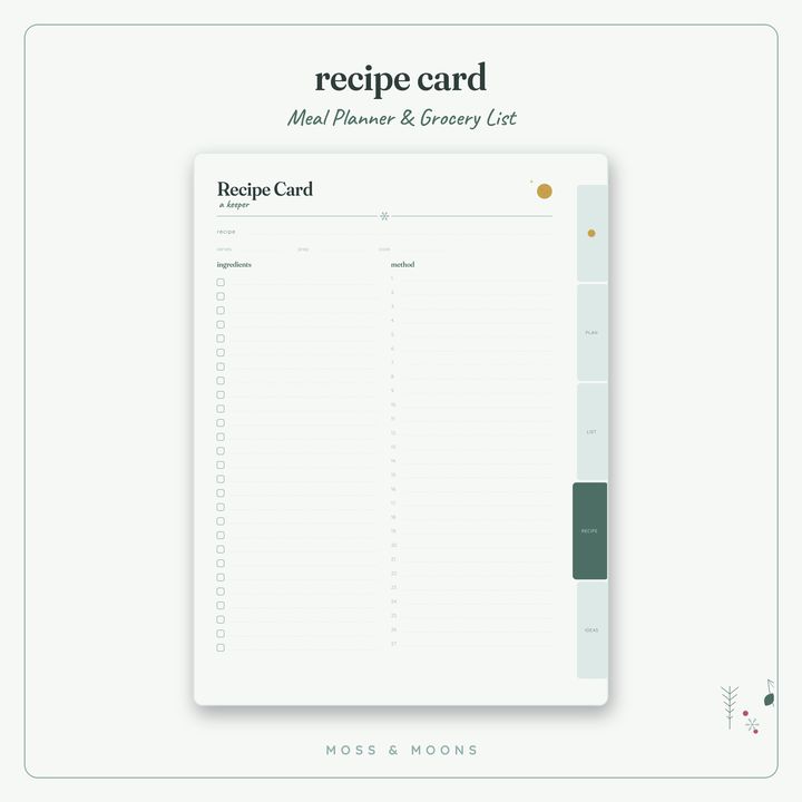 Meal Planner inside pages