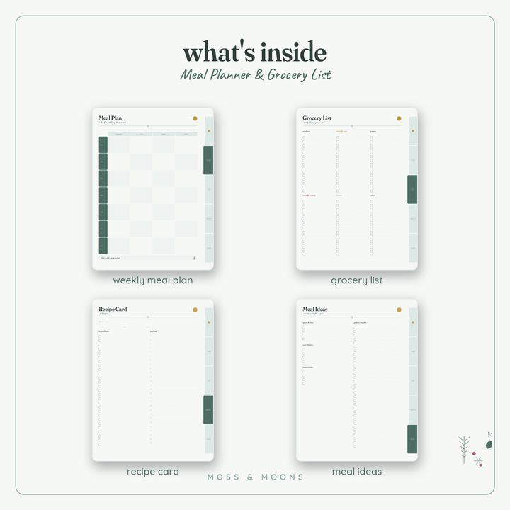 Meal Planner inside pages